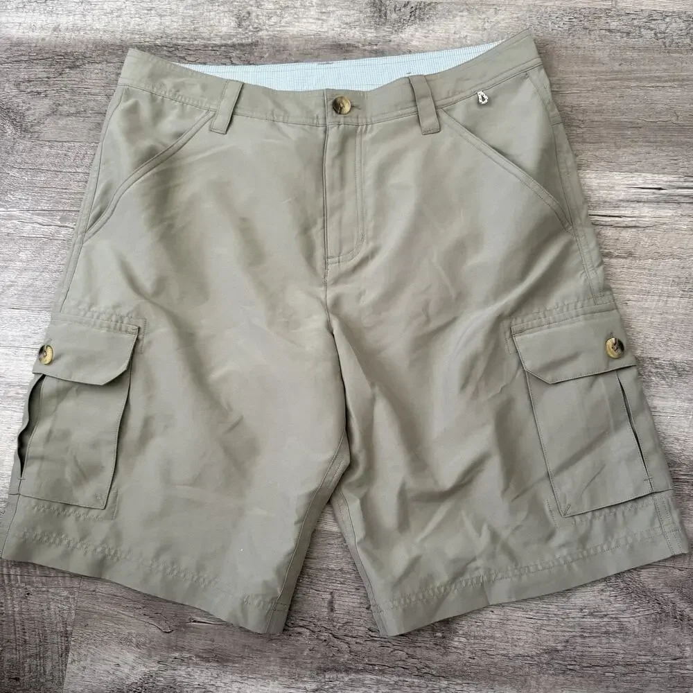 Magellan Outdoors Fish Gear MagRepel Cargo Shorts Mens 30 Olive Fishing Hiking